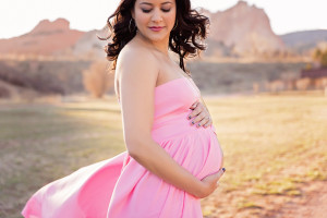 outdoor maternity, pink maternity dress, maternity ideas, rock ledge ranch