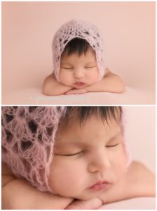 macro, newborn, girl, bonnet